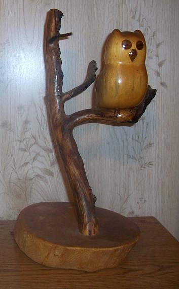 Perched Owl Carving  Photo